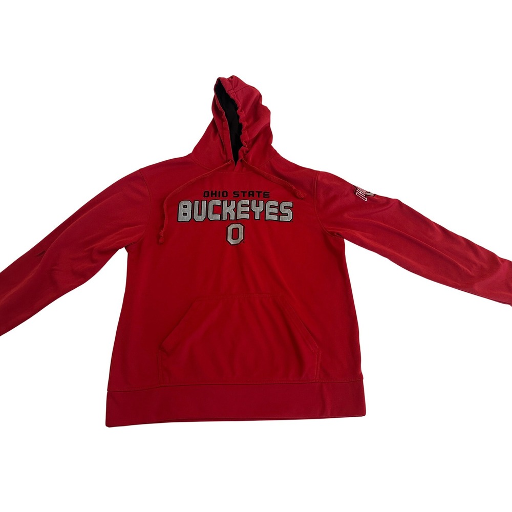 Ohio State Buckeyes Red Hoodie Mens Medium Varsity Athletic NCAA Pullover